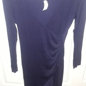 A navy blue evening dress
